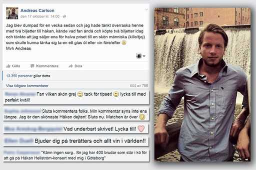 Шведский студент попросил составить ему компанию на концерте любимого музыканта – и взорвал Интернет (видео)