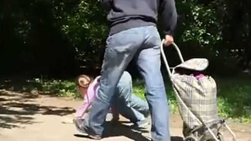 Россия: В Екатеринбурге бабушка выгуливала пятилетнюю девочку на поводке. Видео