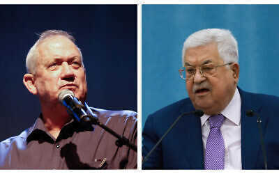 Ганц принимает Аббаса в своем доме на первой встрече лидера ПА в Израиле за десять лет.