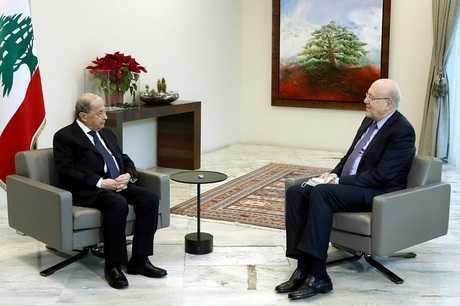 Líbano - Aoun encontra Miqati sobre proposta de diálogo nacional