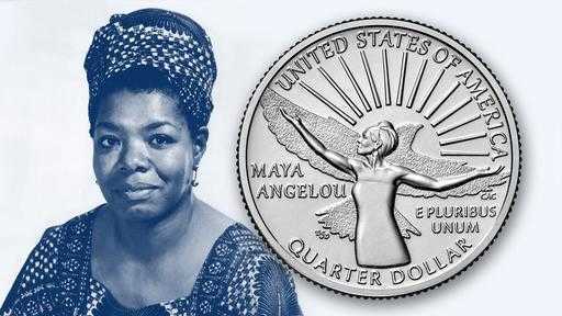 Поэтесса Майя Энджелоу стала первой чернокожей женщиной, появившейся на монете США