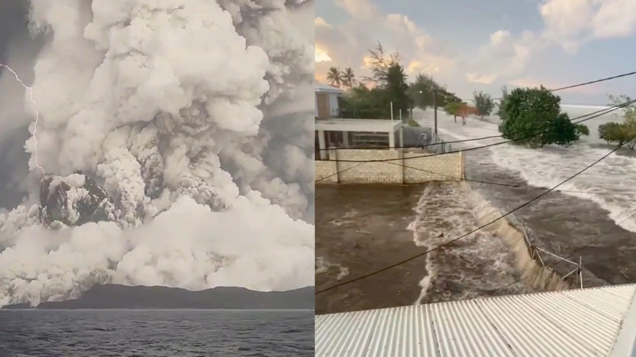 Australiens Ostküste nach Vulkanausbruch bei Tonga in Tsunami-Warnung