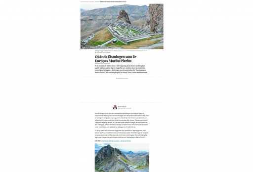 Uno dei più grandi tabloid svedesi ha chiamato la fortezza azerbaigiana Alinjagala il Machu Picchu europeo