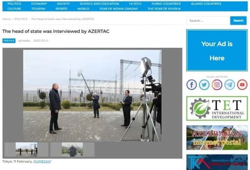 Азербайджан - интервю с президента Илхам Алиев, дадено на японски уебсайт