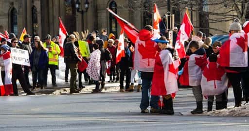 Canada - Luidruchtig anti-mandaat COVID-19-protest in New Brunswick neemt af tot kleine groep