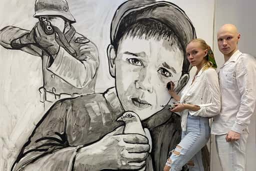 Russia - In Rostov created a living picture about the liberation of the city in 1943