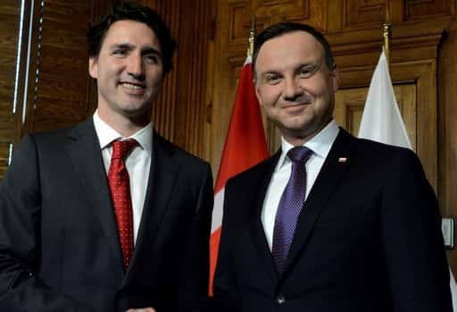 Predsednik Poljske in kanadski premier sta razpravljala o razmerah v Ukrajini