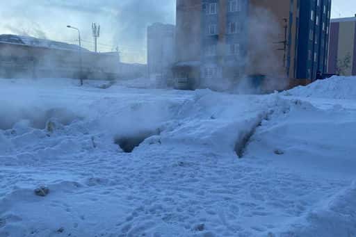Russian woman falls into boiling water under snow on her way to work