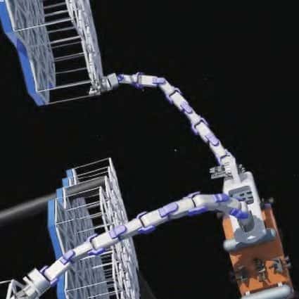 Kitajski vesoljski robot, podoben kači, zasnovan za premikanje ali manipulacijo velikega predmeta