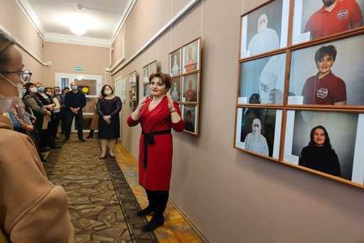 Russia - Doctors and medical students meet at the Pandemic Soldiers exhibition
