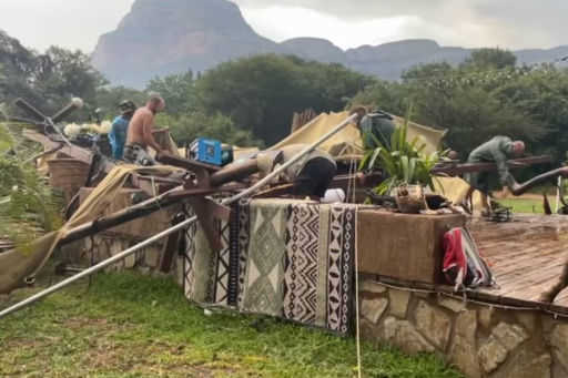 'Stars in Africa' film crew hit by hurricane