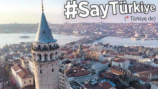Kampanjen Säg Türkiye för att främja ett förändrat lands internationella namn startar