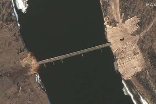 The United States was frightened by the pontoon bridge erected by Russia across the Pripyat