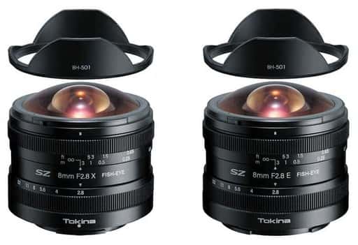 Tokina SZ 8mm F2.8 X Fish-Eye and SZ 8mm F2.8 E Fish-Eye lenses introduced
