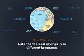 Интерактив: слушайте лучшие высказывания на 25 разных языках.