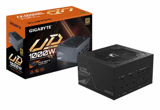 Gigabyte UD1000GM PCIE 5.0-voeding heeft een 16-pins connector voor de nieuwste grafische kaarten