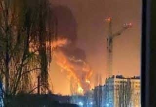 Ferma de rezervoare din ucraineană Vasilkov este în flăcări