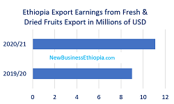 En översikt över fruktproduktion, export av Etiopien