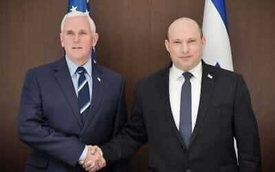 Bennett und der Besuch Mike Pence treffen sich, diskutieren über den Iran und die Ukraine