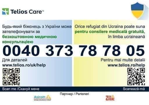 L'association Zi de Bine et Telios Care ouvrent une ligne téléphonique gratuite pour les services de santé des réfugiés d'Ukraine