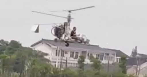 Стривожена поліція зупинила китайського сільського жителя без інженерних знань від випробувального саморобного гелікоптера