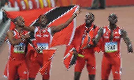 Trinidad en Tobago's 2008 4x100m estafetteploeg wint dinsdag Olympisch goud