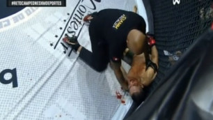 MMA fighter a second before the siren flew into a hard knockout