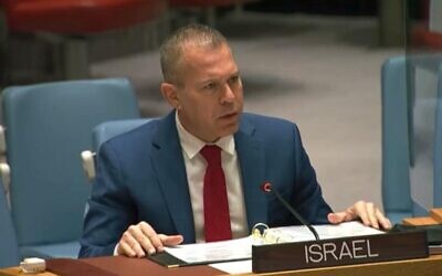 المبعوث الإسرائيلي لدى الأمم المتحدة ينتقد خطاب عباس الغريب والمليء بالكذب