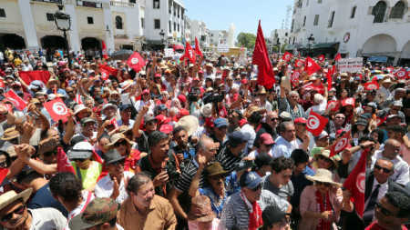 Protest proti chudobe v Tunisku