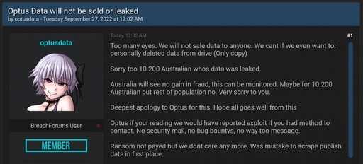 Heker, ki je vdrl v avstralsko telekomunikacijsko podjetje Optus, se opravičuje in briše ukradene podatke