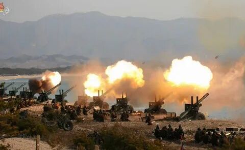 North Korea fires 100 artillery shells into Yellow Sea