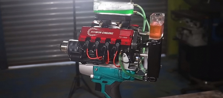A drill with a V8 engine has been created